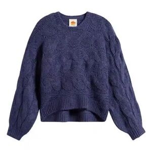 FARM Rio Navy Cable Knit Sweater
